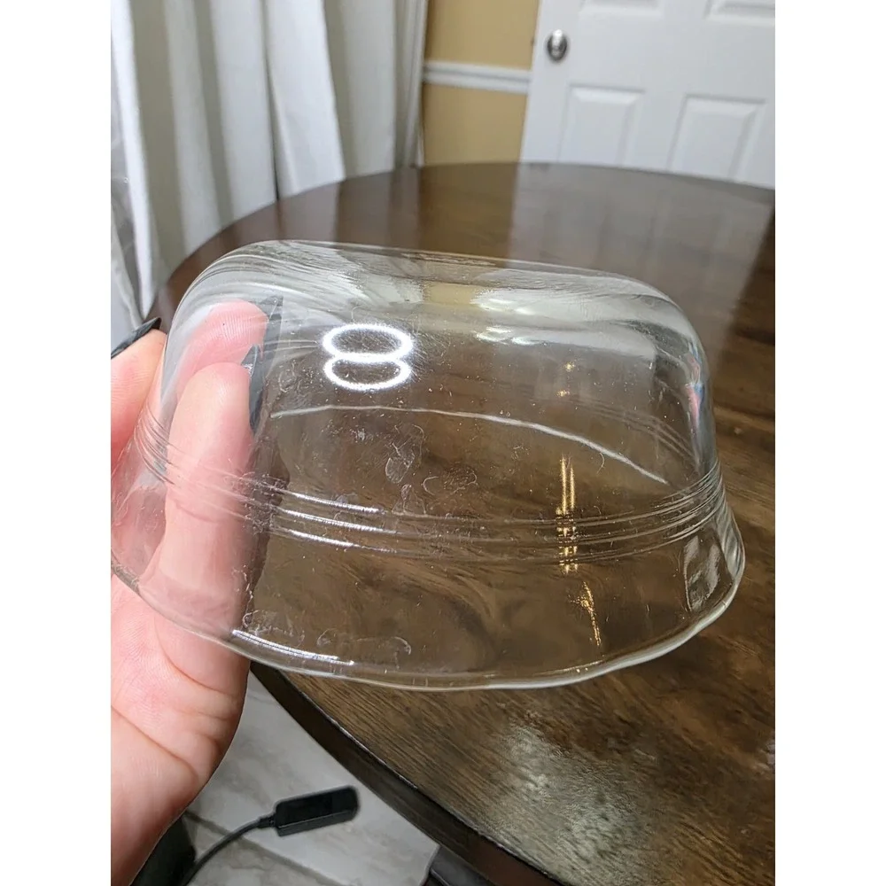 Vintage Corning Pyrex Scalloped 3 Ring Clear‎ Glass 464 Custard Cup Ramekin 10oz